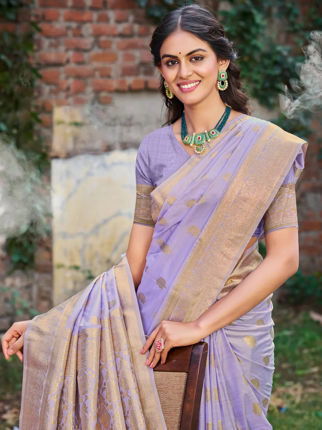 Lavender Silk Saree