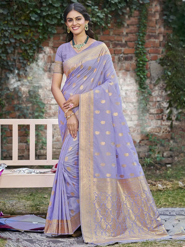 Lavender Silk Saree