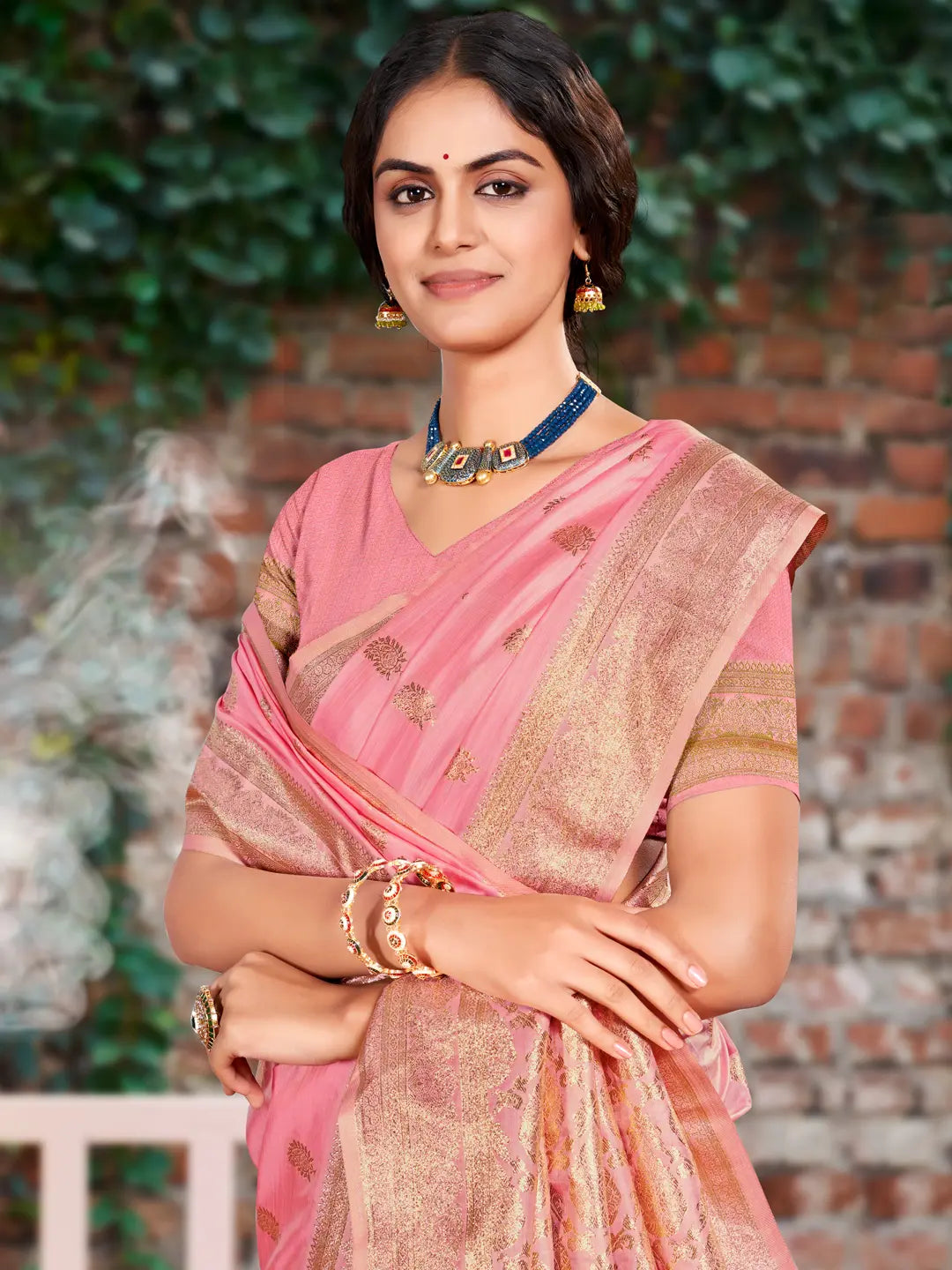 Light Pink Silk Saree