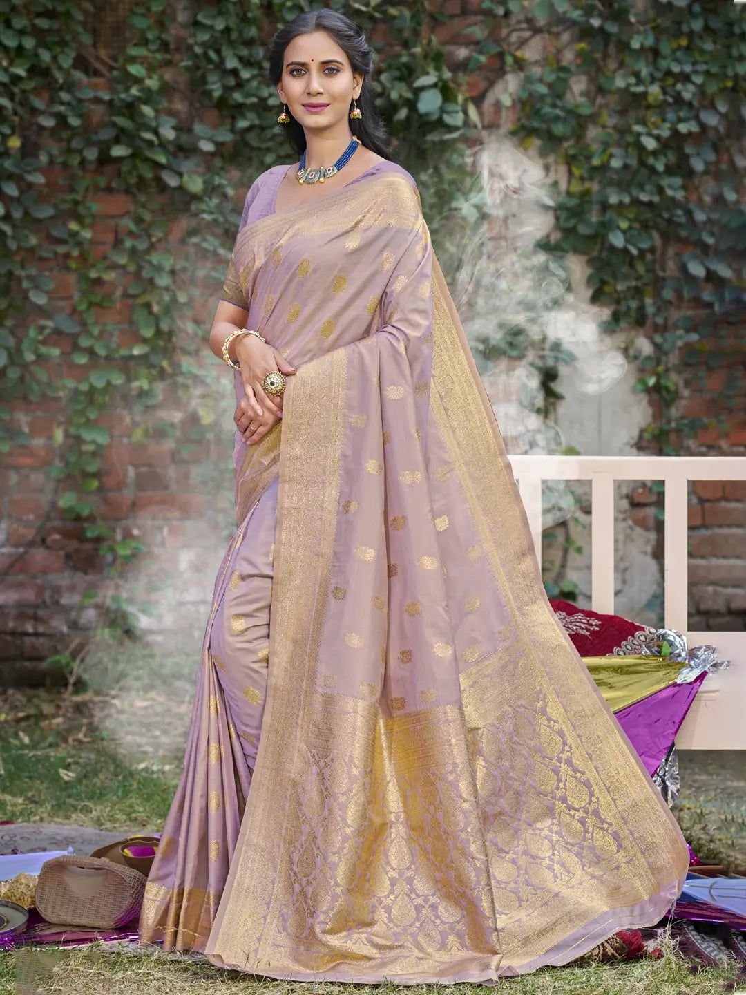 Lavender Silk Saree