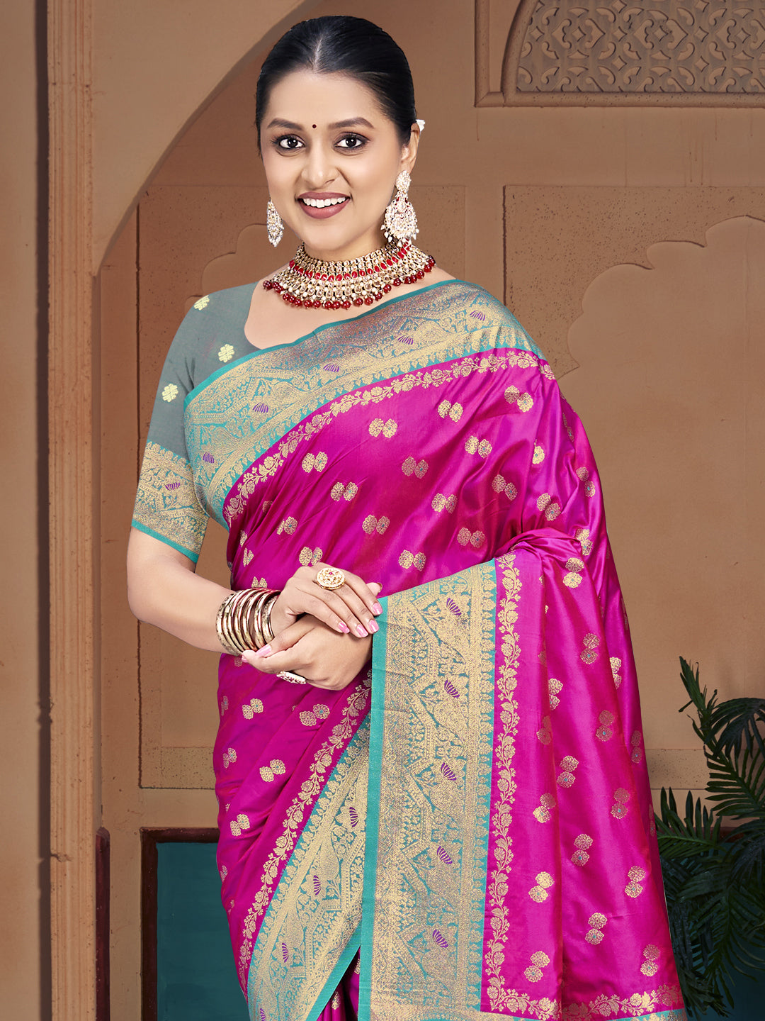 Pink Silk Saree