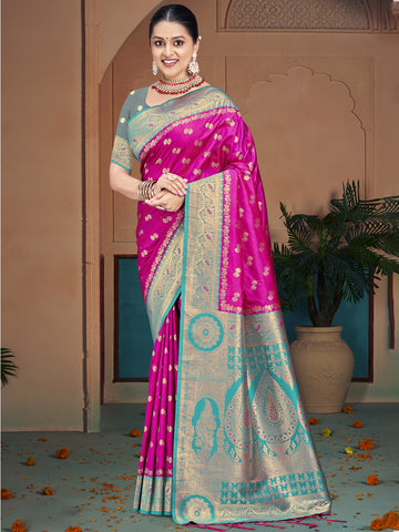 Pink Silk Saree