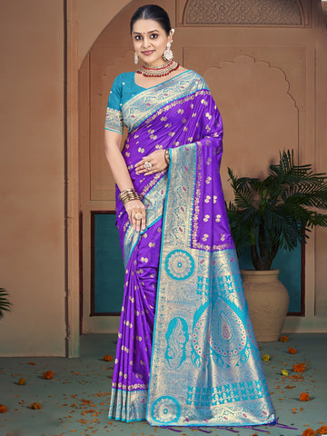 Purple Silk Saree