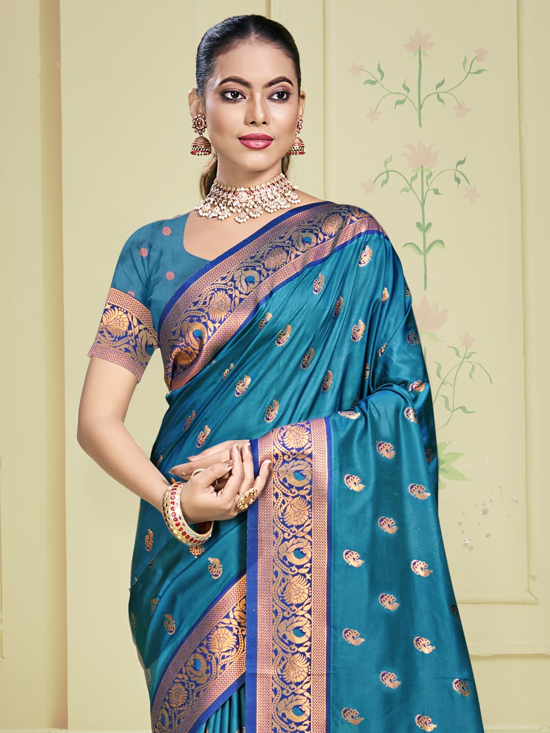 Olympic Blue Silk Saree