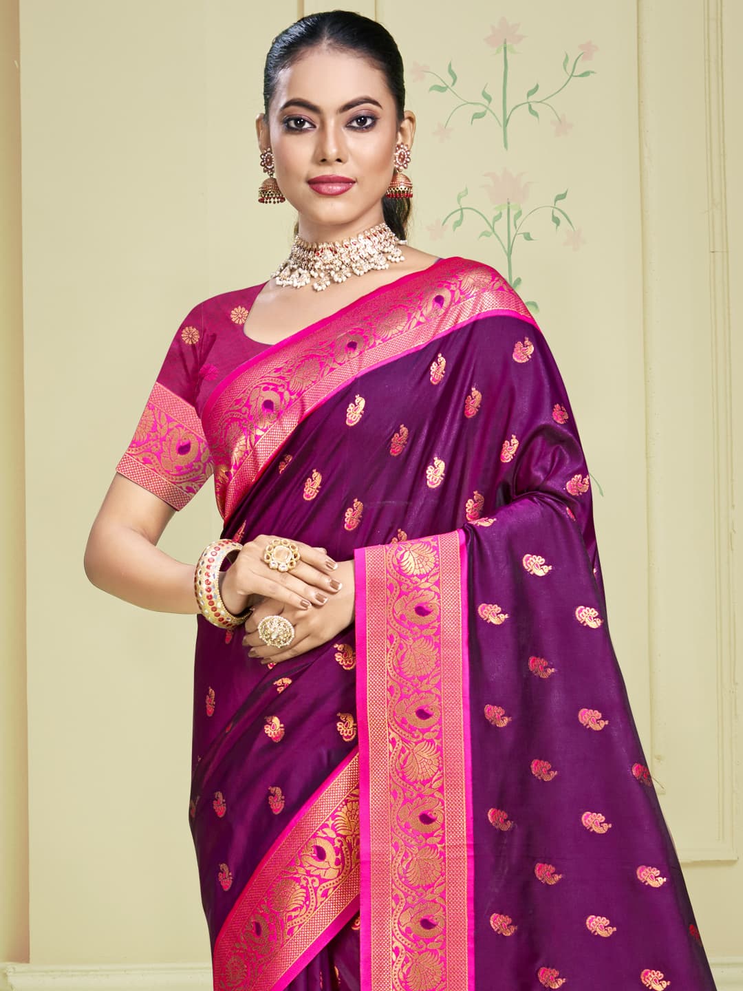 Purple Silk Saree