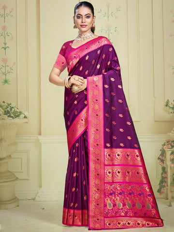 Purple Silk Saree