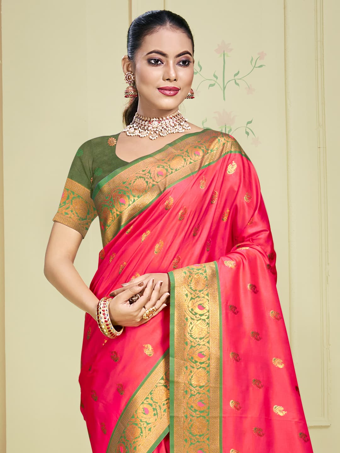 Pink Silk Saree