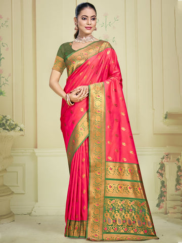 Pink Silk Saree