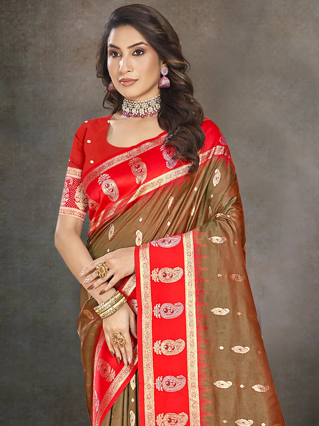 Brown Silk Saree