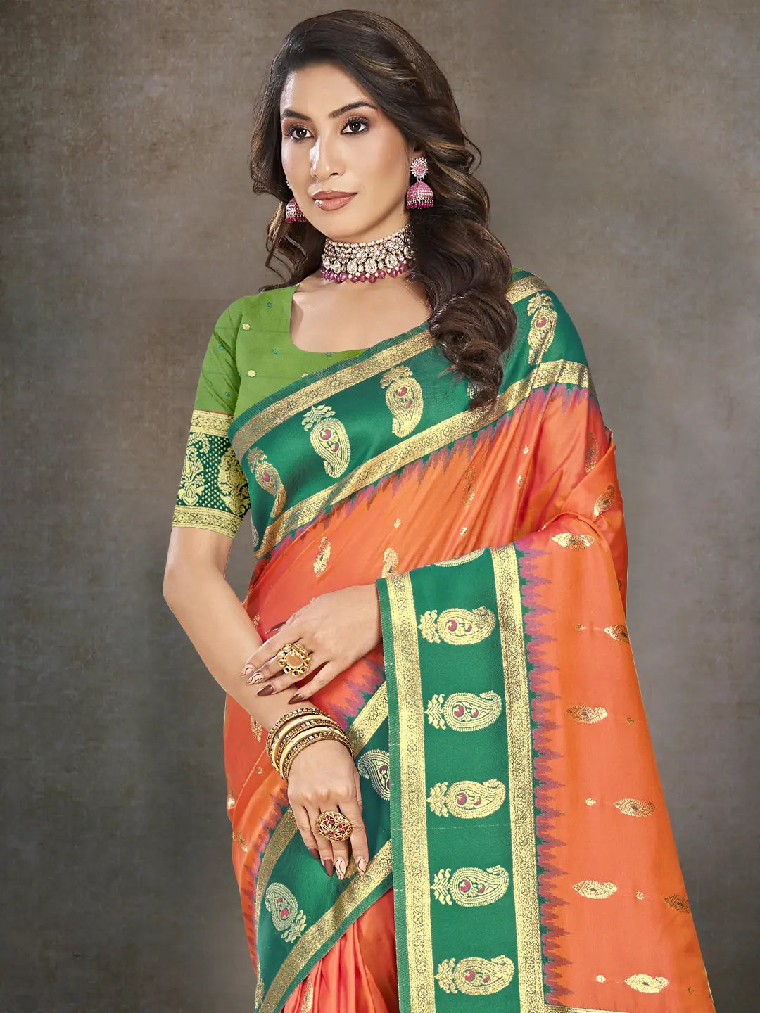 Orange Silk Saree