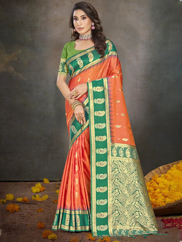 Orange Silk Saree