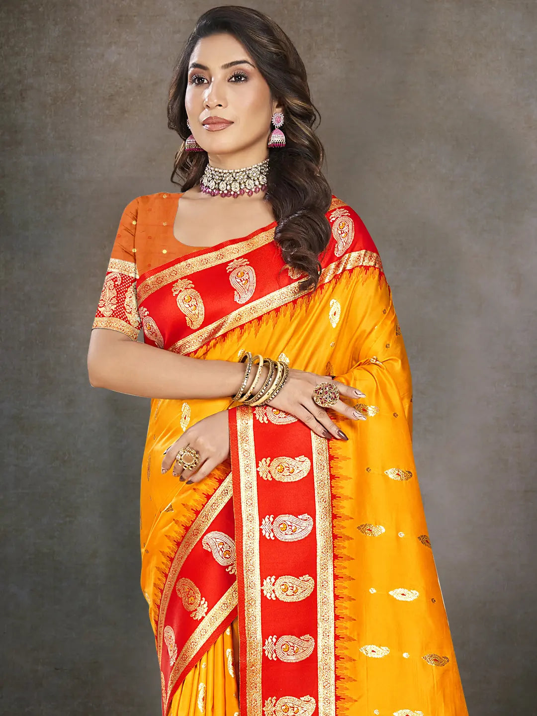 Yellow Silk Saree