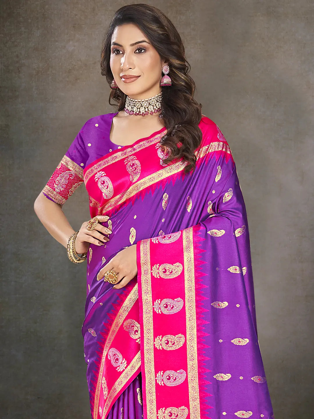 Purple Silk Saree