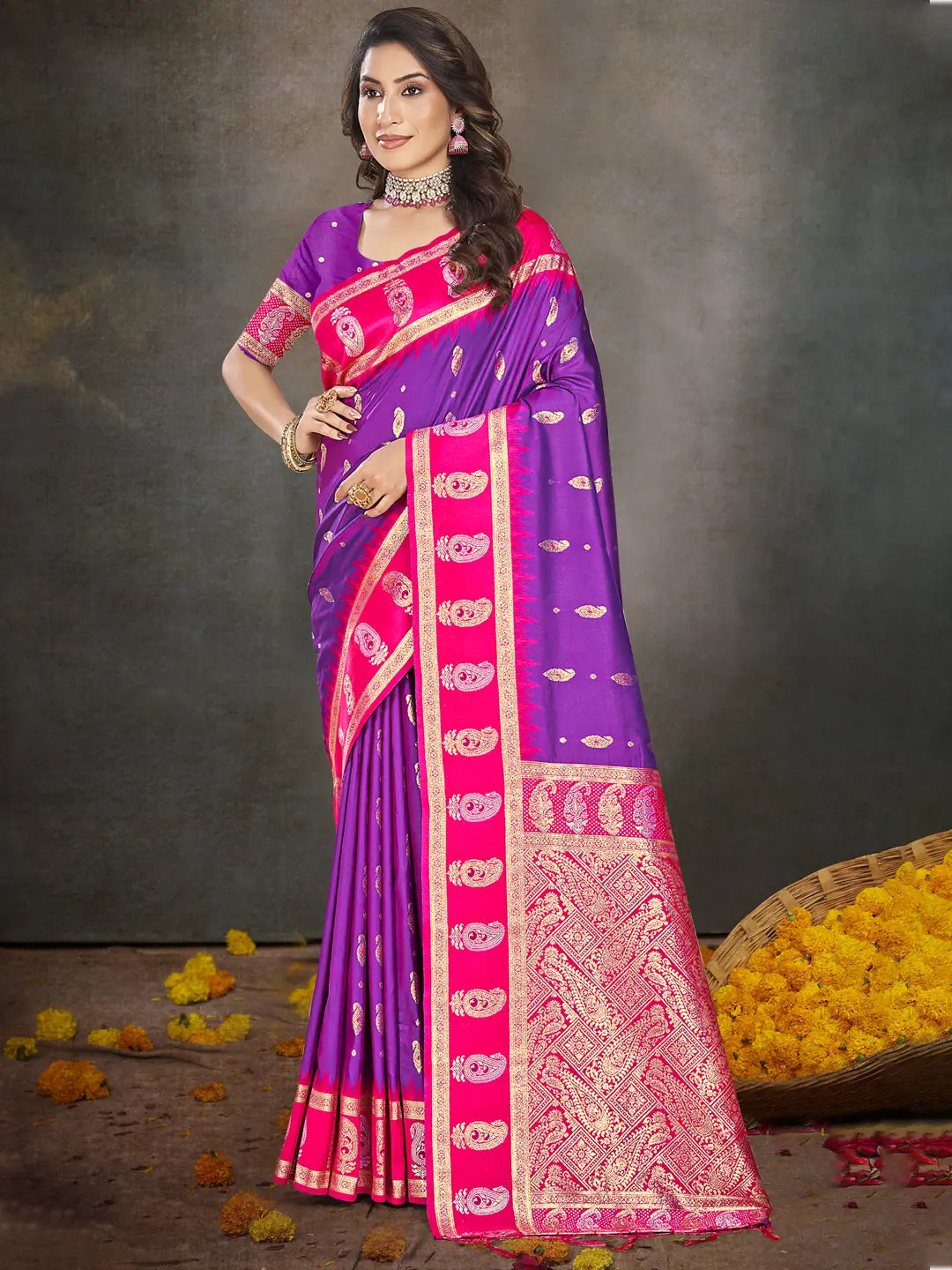 Purple Silk Saree