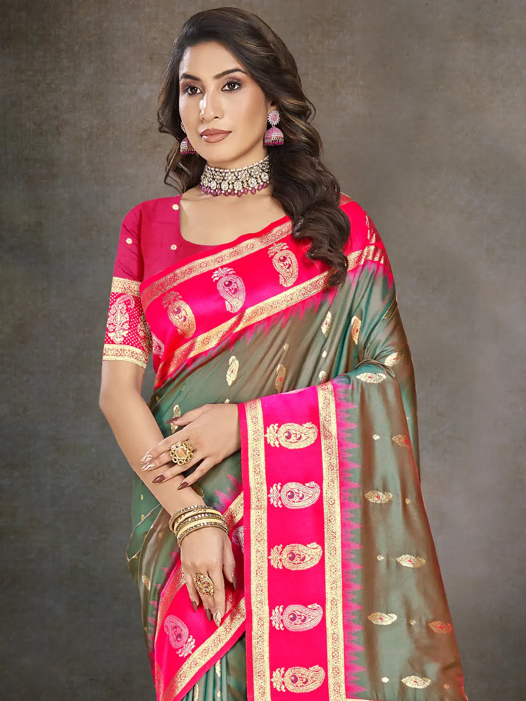 Sage Green Silk Saree