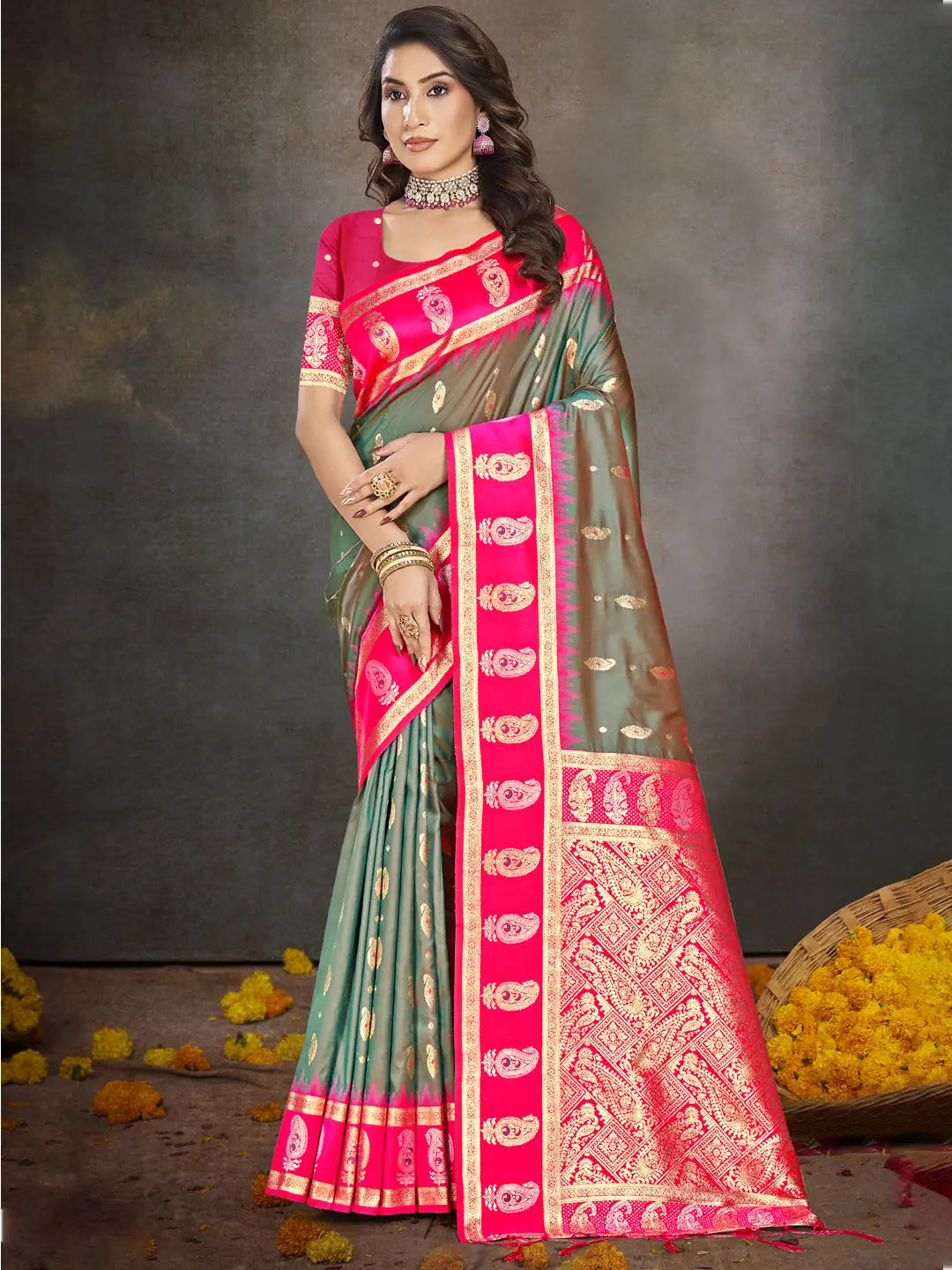 Sage Green Silk Saree