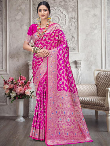 Magenta Pink Silk Saree