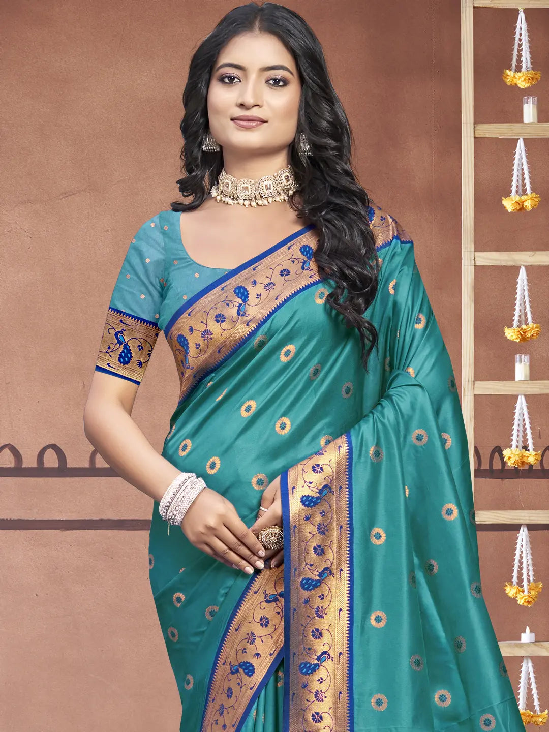 Sky Blue Silk Saree