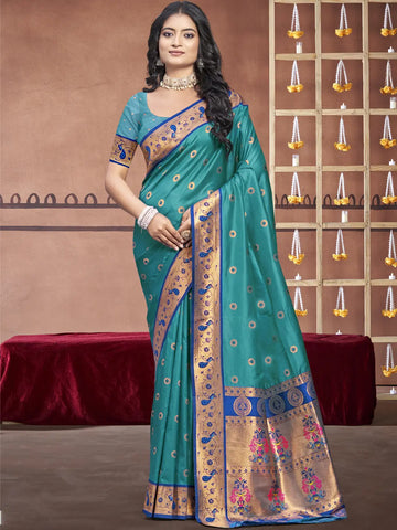 Sky Blue Silk Saree