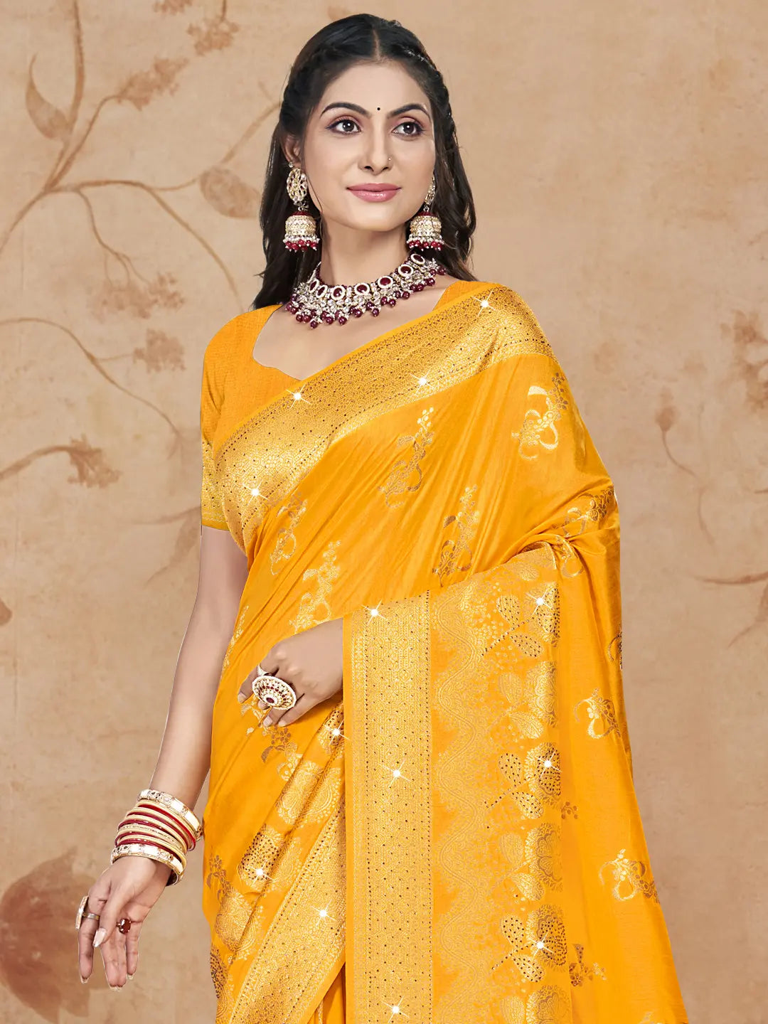 Yellow Silk Saree