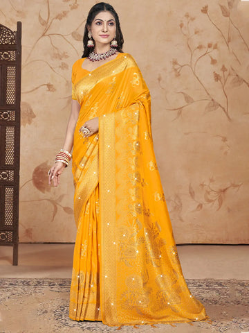 Yellow Silk Saree