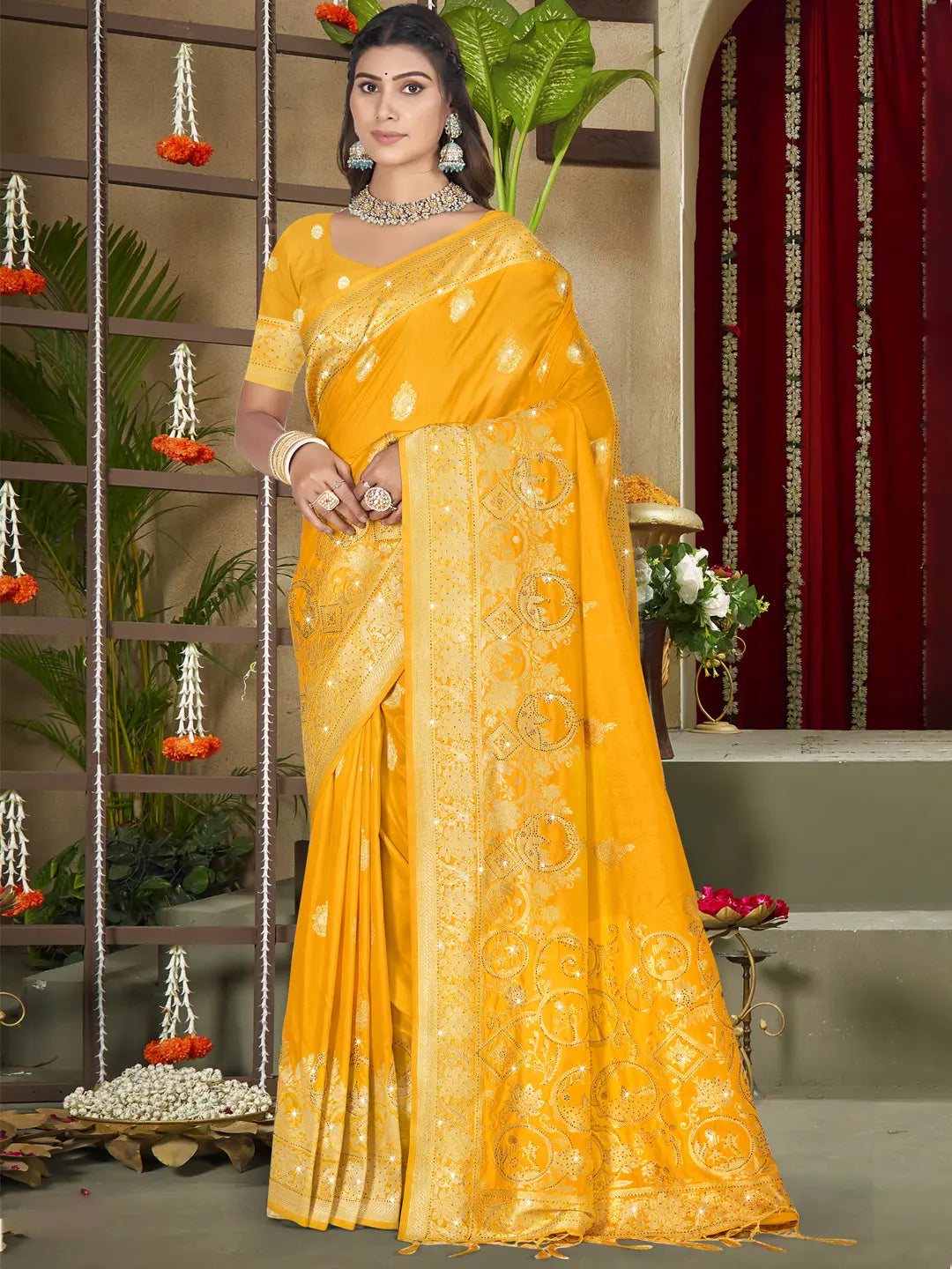 Yellow Silk Saree