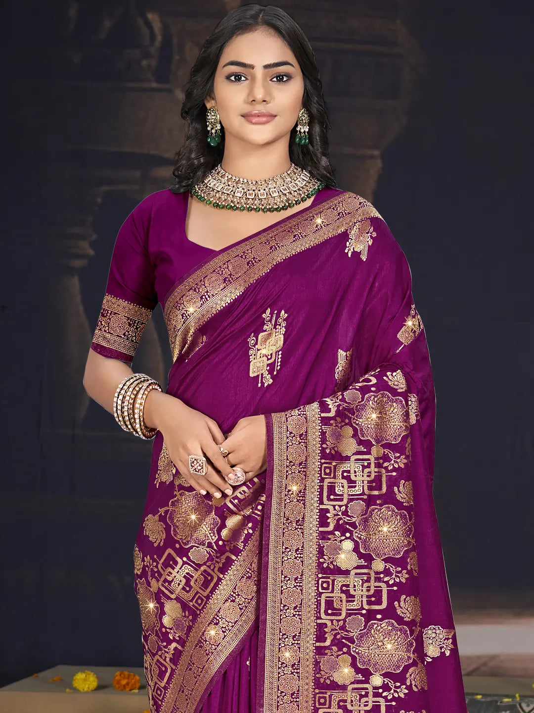 Purple Silk Saree