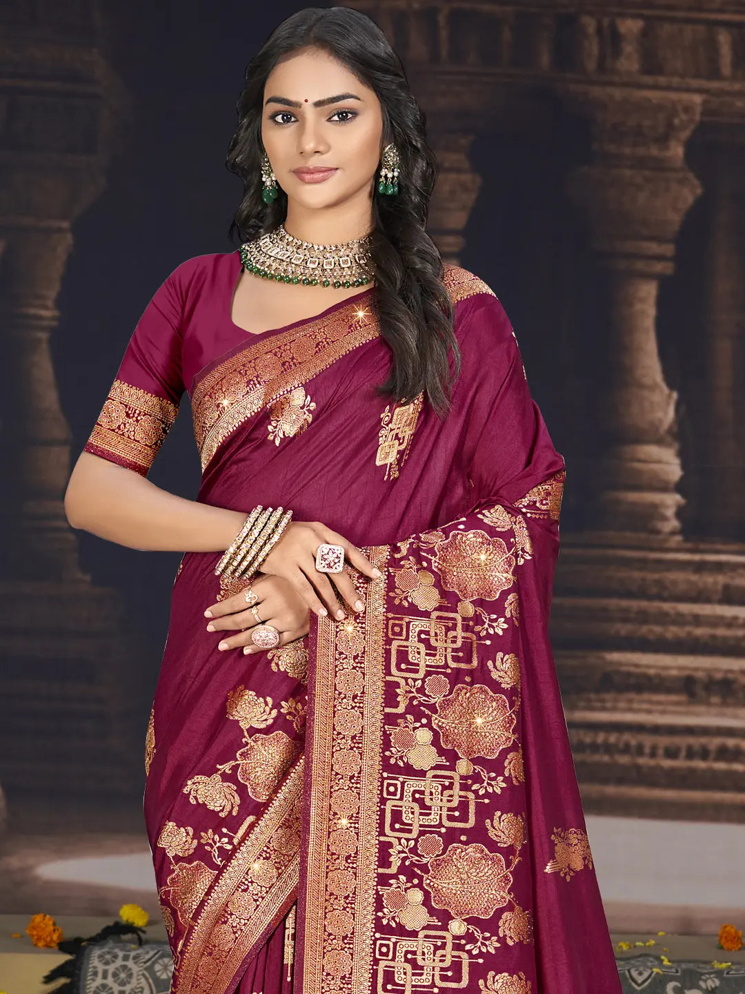 Purple Silk Saree