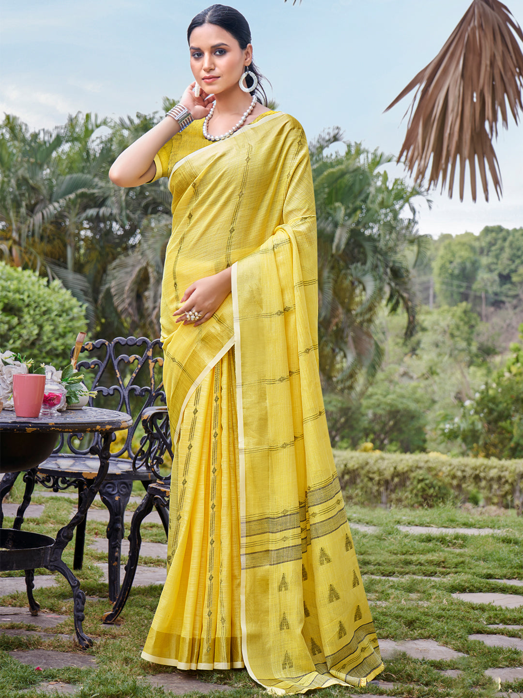 Yellow Cotton Saree