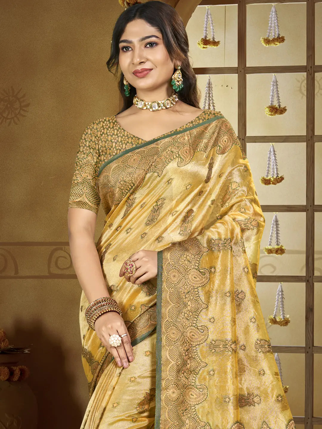 Yellow Silk Saree