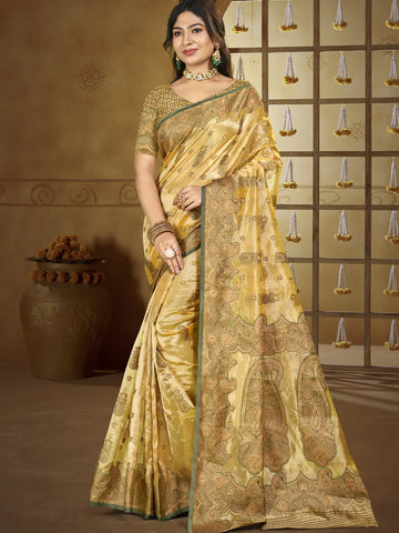 Yellow Silk Saree