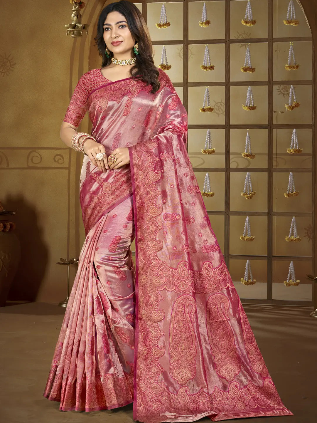 Pink Silk Saree