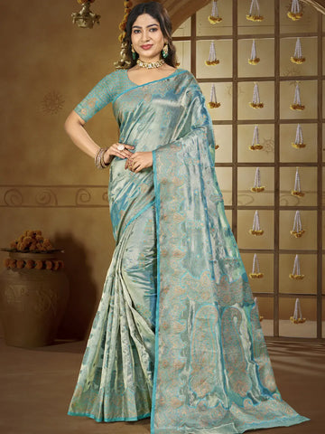 Sky Blue Silk Saree