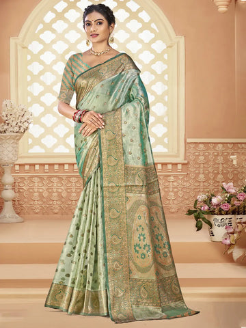 Pista Green Silk Saree