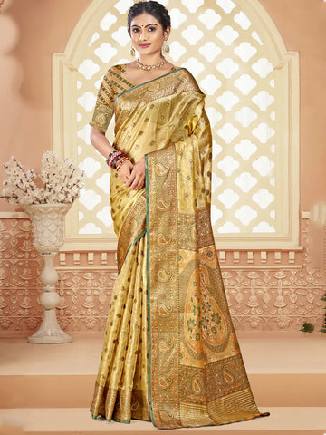 Beige Silk Saree