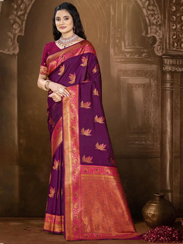 Wine Silk Saree