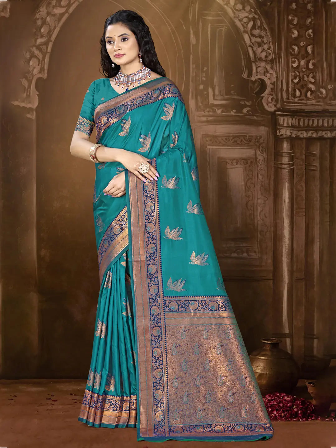 Sky Blue Silk Saree