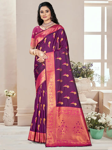 Purple Silk Saree