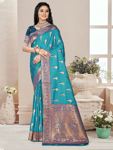 Sky Blue Silk Saree