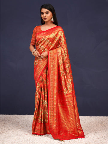 Sangam Yellow Banarasi Silk Saree