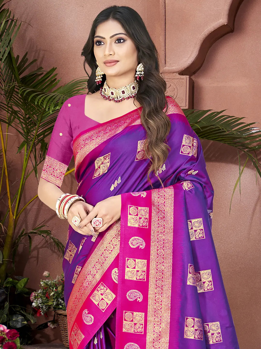 Lavender Silk Saree