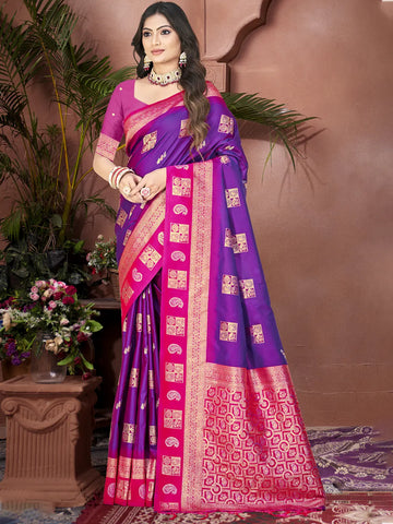 Lavender Silk Saree