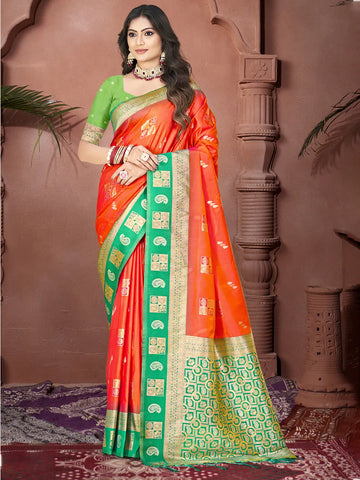 Orange Silk Saree