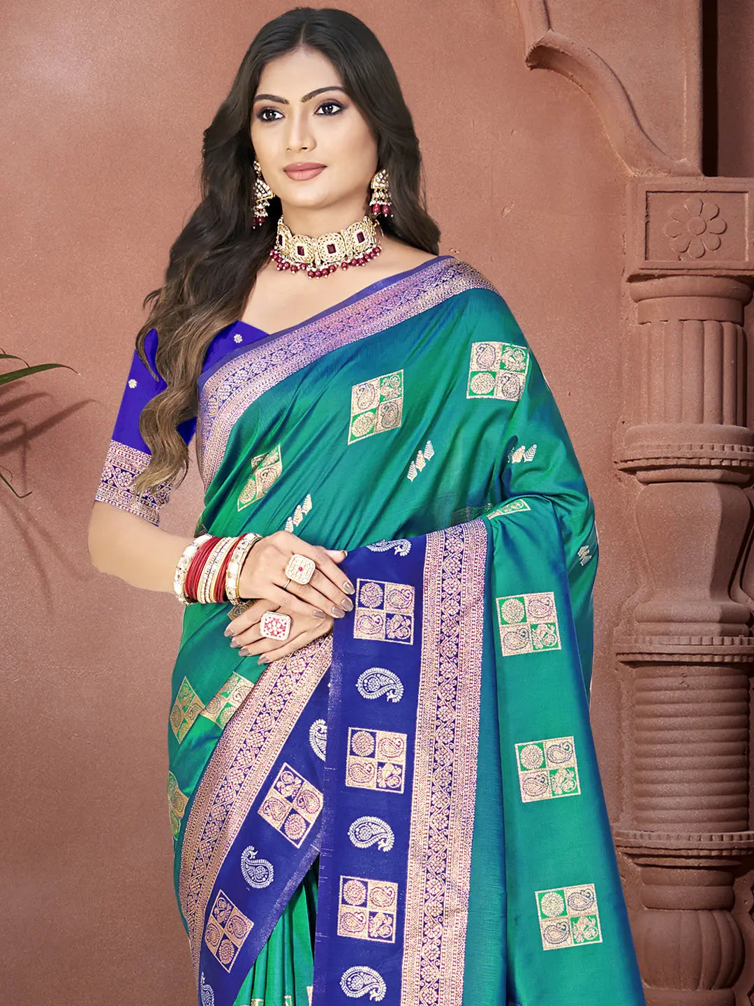 Rama Green Silk Saree