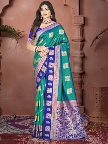 Rama Green Silk Saree