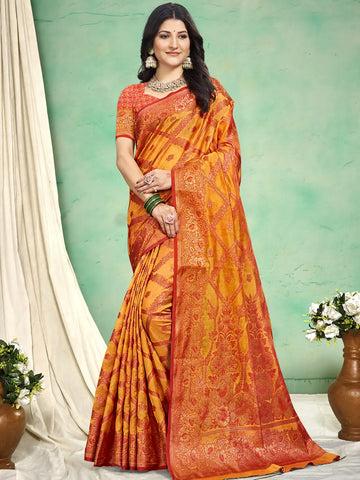 Yellow Silk Saree