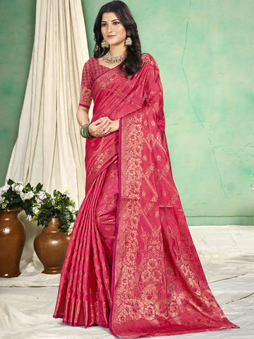 Pink Silk Saree