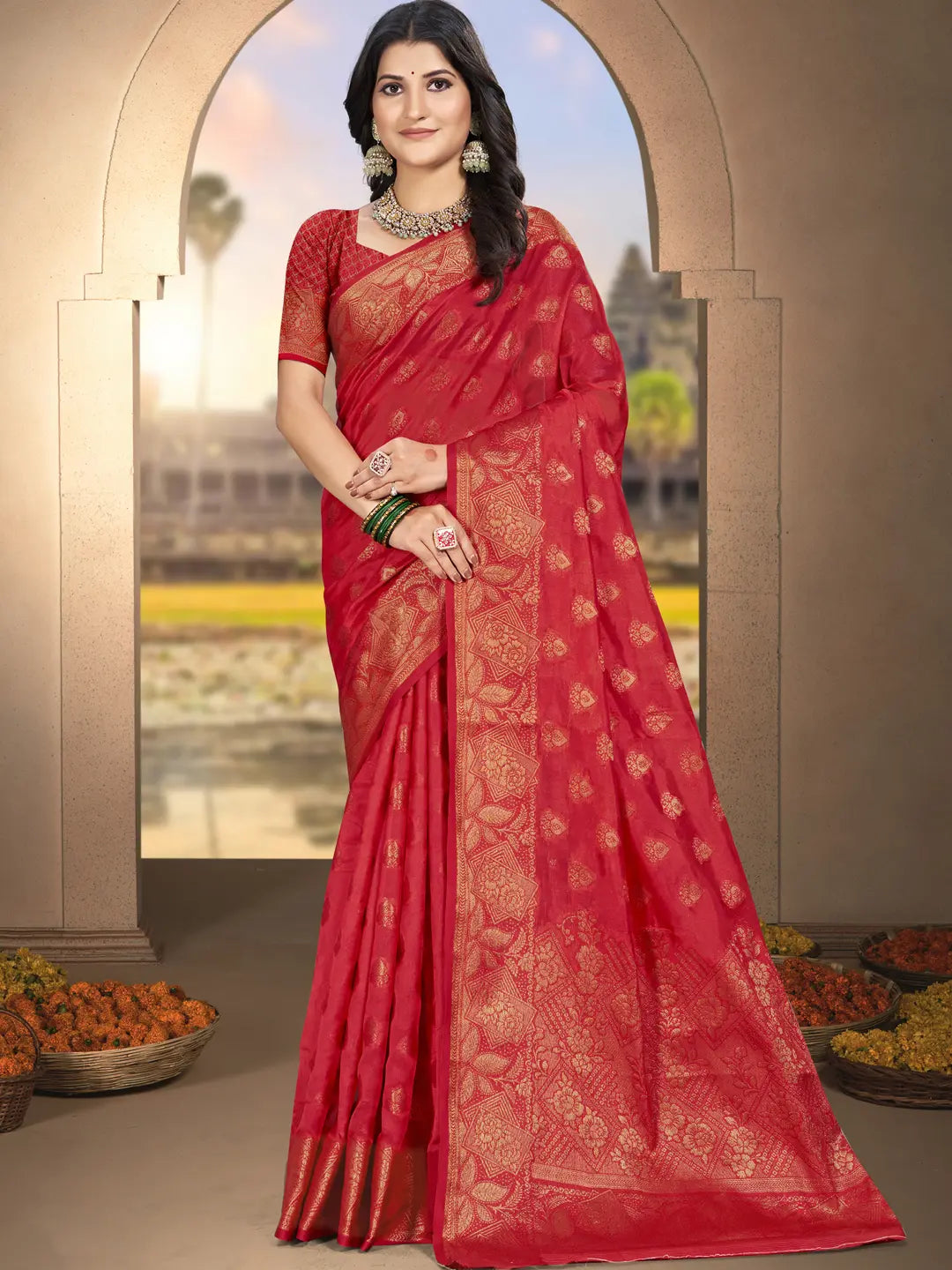 Red Silk Saree