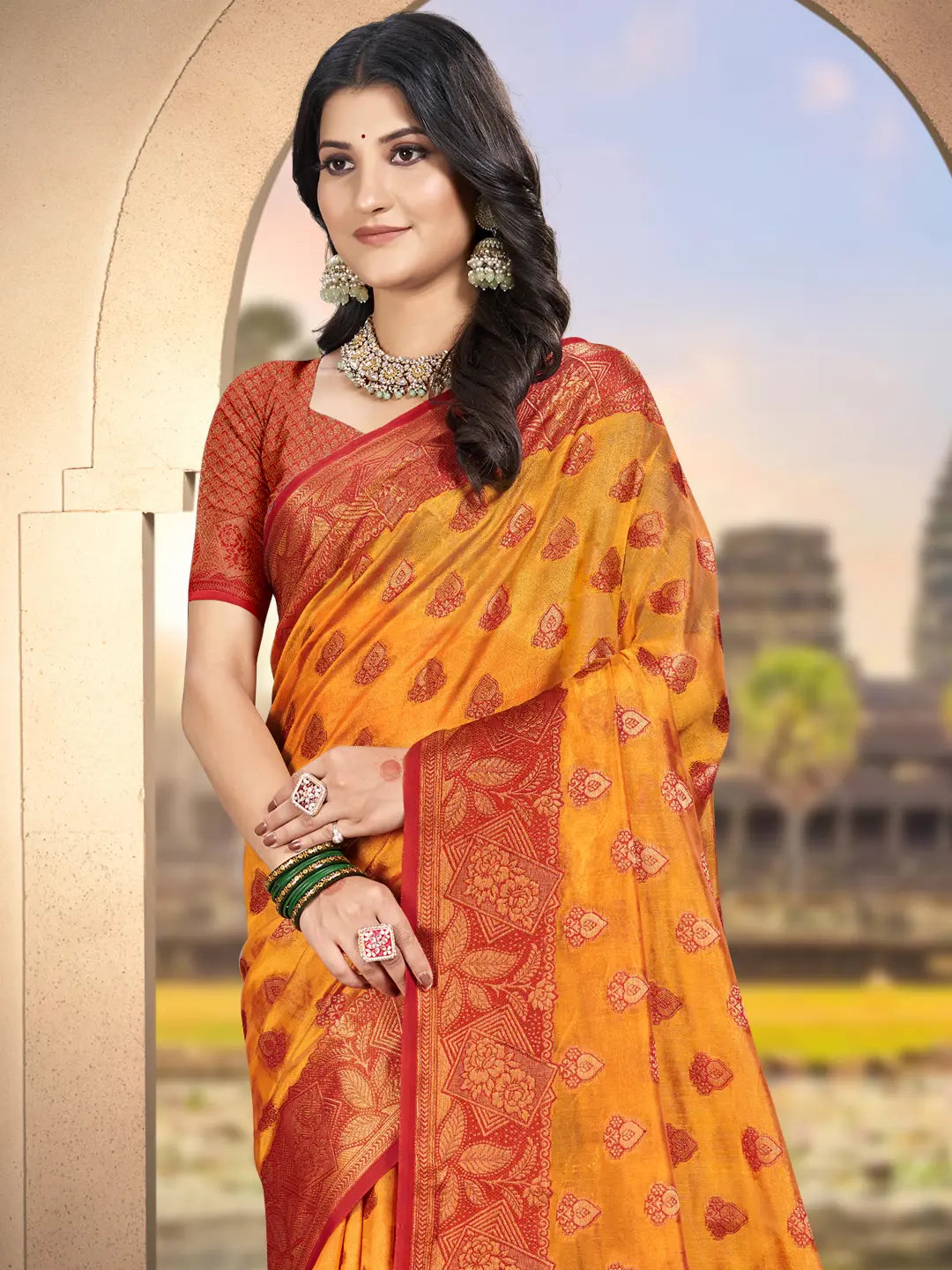 Yellow Silk Saree