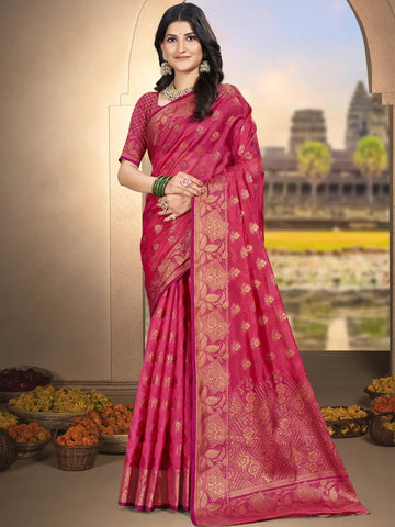 Pink Silk Saree